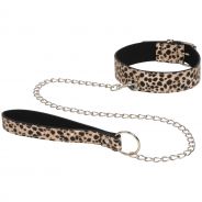 baseks Leopard Halsbånd med Kæde