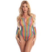 Pink Lipstick Multifarvet Langærmet Bodysuit