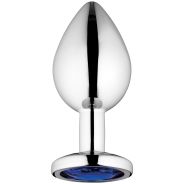 Sinful Blue Jewel Metal Butt Plug Medium
