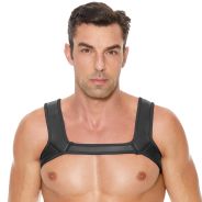 Ouch! Puppy Play Sort Harness til Brystet i Neopren