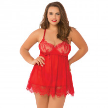 Seven til Midnight High Bed of Roses Babydoll Sæt Plus Size  1