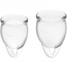 Satisfyer Feel Confident Menstruationskop Clear 2 pak billede af emballagen 1