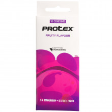 Protex Fruity Flavour Strawberry & Tutti Frutti Kondomer 10 stk Produktbillede 1