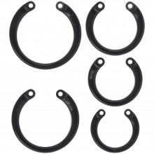 Mancage Sort Spare Ring Sæt 5 stk Produktbillede 1