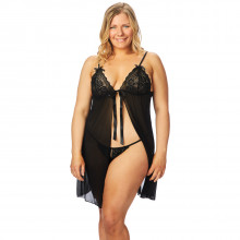 NORTIE Gro Sort Blonde Babydoll Sæt Plus Size