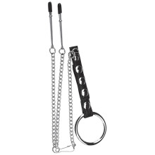 Blue Line C&B Gear Penisring med Brystklemmer Produktbillede 1