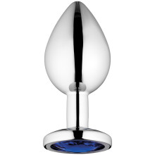 Sinful Blue Jewel Metal Butt Plug Medium