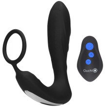 Ouch! Elektro og Vibrerende Butt Plug med Penisring Produktbillede 1