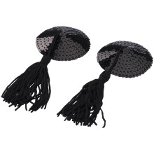 baseks Runde Sorte Nipple Covers med Kvaster Produktbillede 1