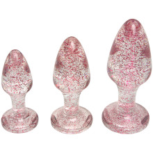 baseks Pink Glitter Butt Plug Sæt Produktbillede 1