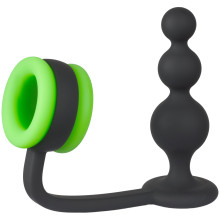 Ouch! Glow in the Dark Beaded Butt Plug med Penisring Produktbillede 1