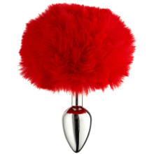 Alive BDSM Line Fluffy Rød Metal Butt Plug S Produktbillede 1