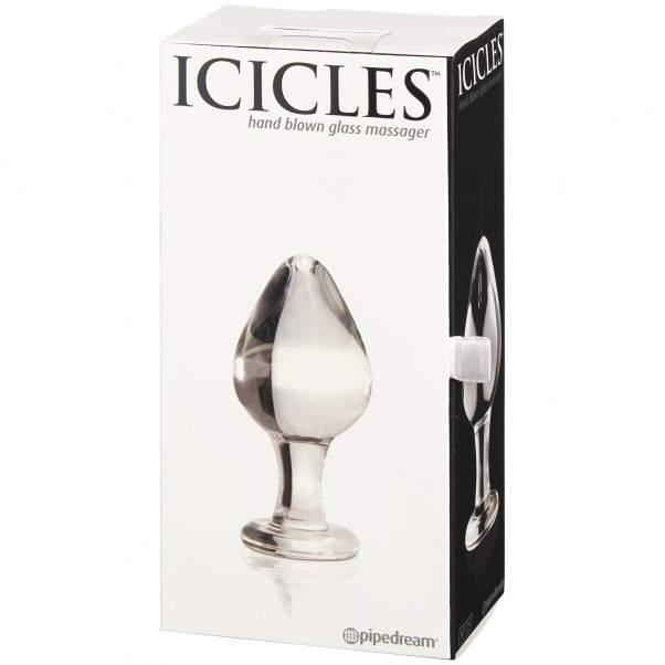 Icicles No 25 Glas Buttplug billede af emballagen 90