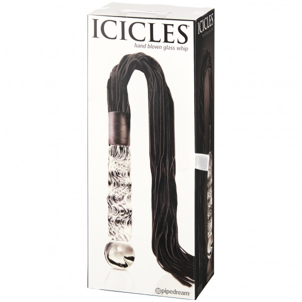 Icicles No 38 Pisk med Glas Dildo Håndtag billede af emballagen 90