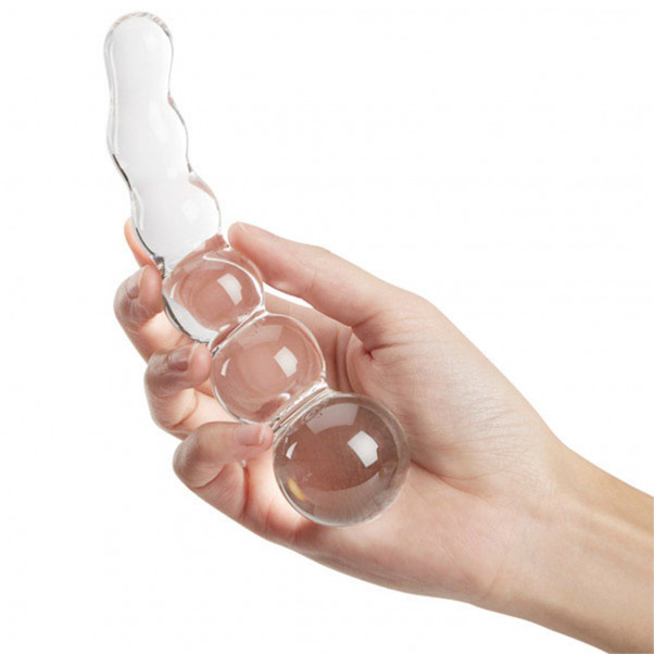 Sinful Groove Glas Dildo Produktbillede med hånd 3