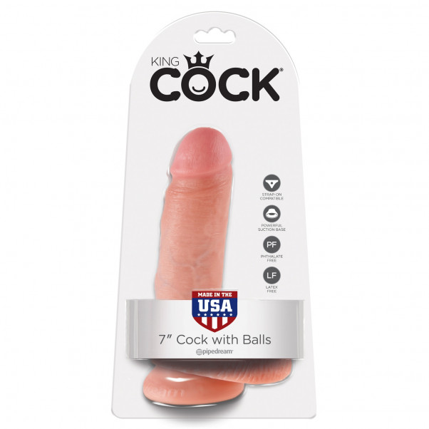 King Cock Realistisk Dildo med Kugler 18 cm