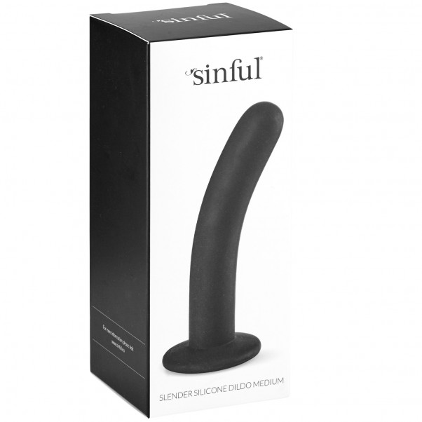 Sinful Slender Silikone Sort Dildo Medium  7