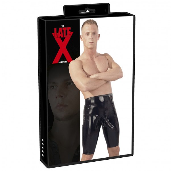 Late X Latex Lang Shorts med Penis Sleeve Mænd  10