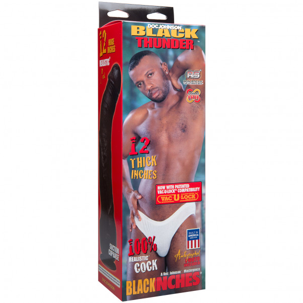 Doc Johnson Vac-U-Lock Black Thunder Dildo 30 cm  3