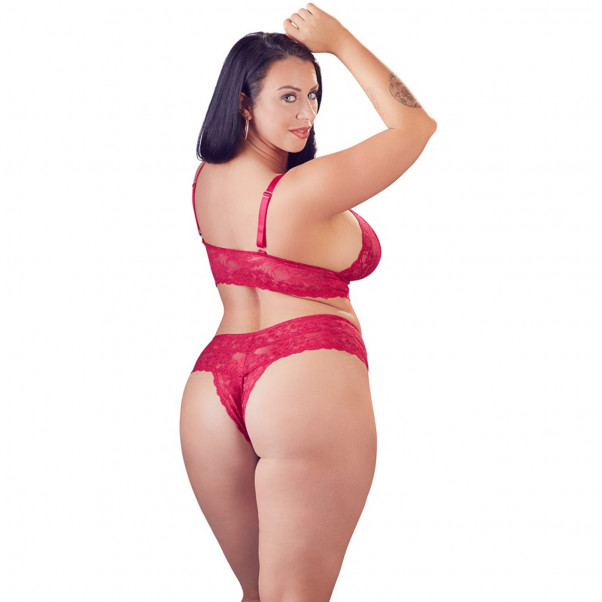 Cottelli Blonde BH Sæt Rød Plus Size  3