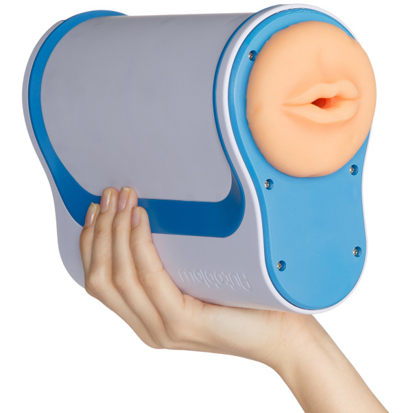 Autoblow AI+ Blowjob Maskine Produktbillede med hånd 51