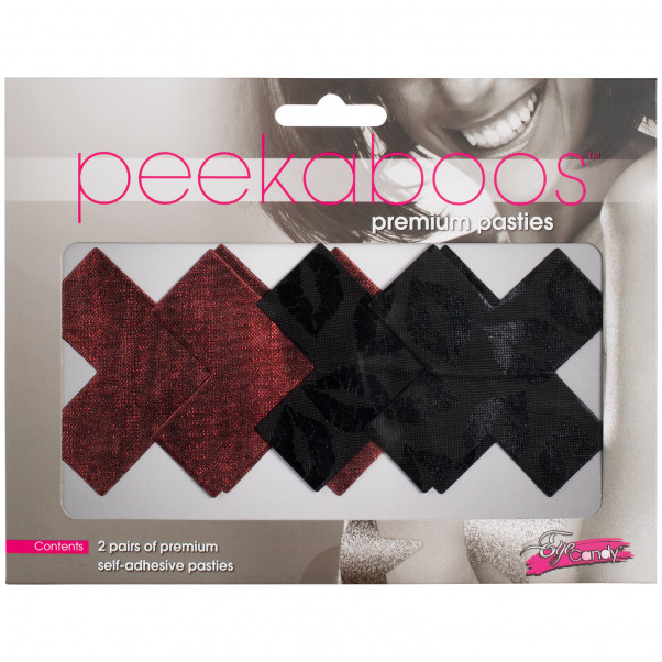 Peekaboos Nipple Stickers Kryds Rød 2 pak  100