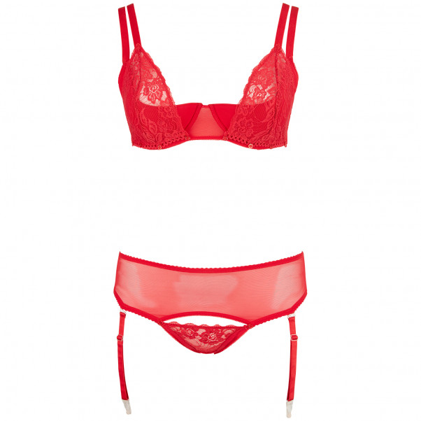 Cottelli Half Cup BH Sæt Rød Plus Size  3