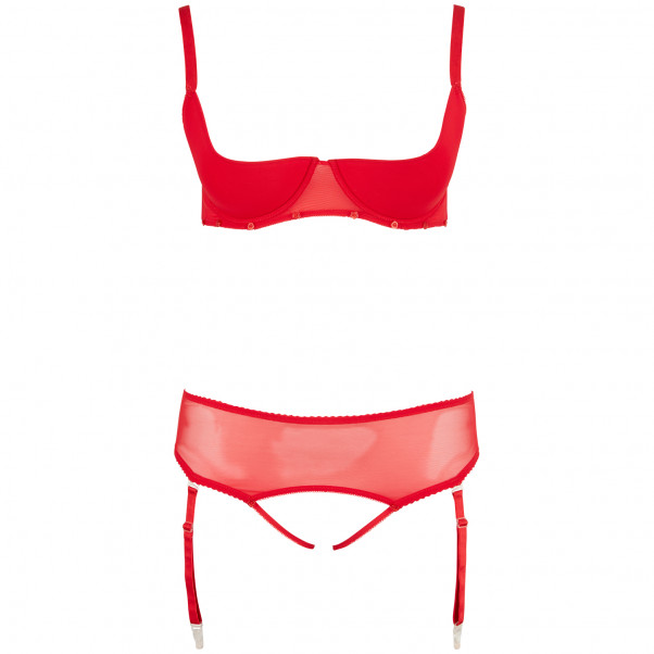 Cottelli Half Cup BH Sæt Rød Plus Size  4