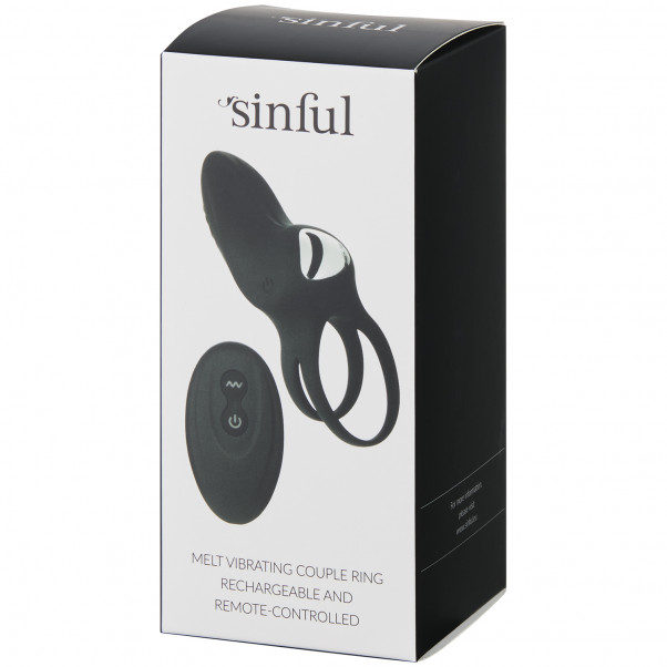 Sinful Melt Opladelig Fjernbetjent Vibrerende Par Penisring 90