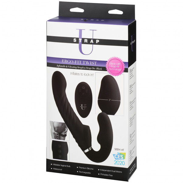 Strap U Ergo-Fit Twist Oppustelig Vibrerende Strap-on billede af emballagen 90