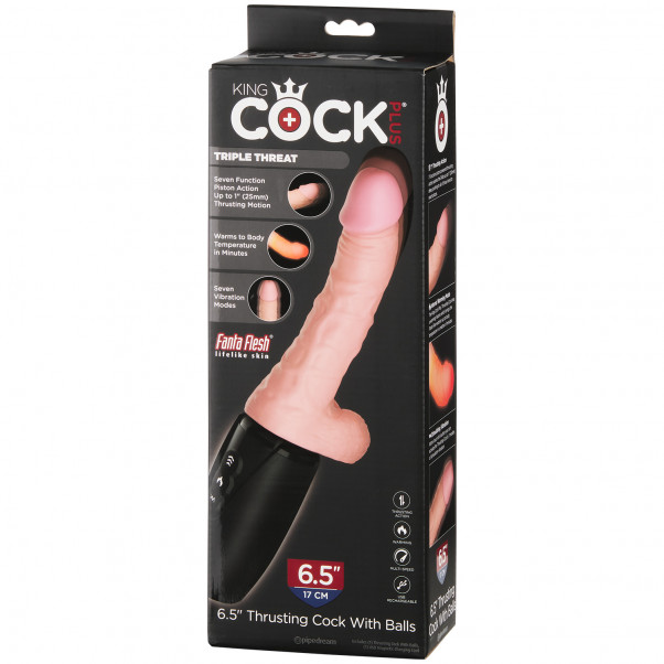 King Cock Plus Thrusting Dildo med Kugler 17.5 cm 90