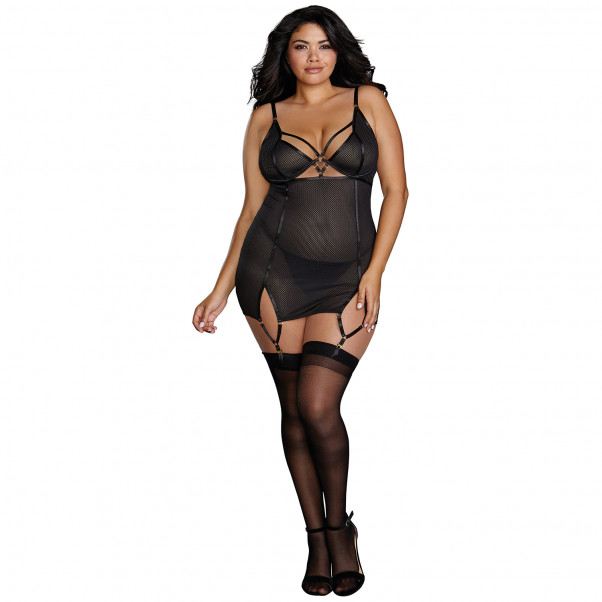 Dreamgirl Plus Size Mesh Hofteholder Sæt  1