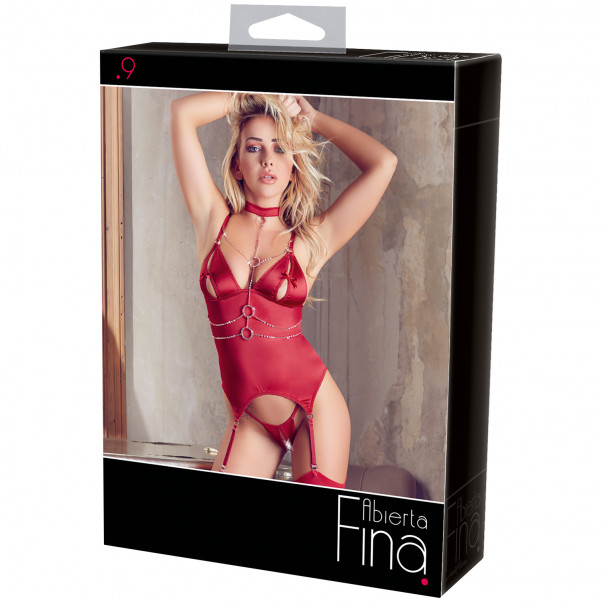 Abierta Fina Rød Rhinesten Basque  90