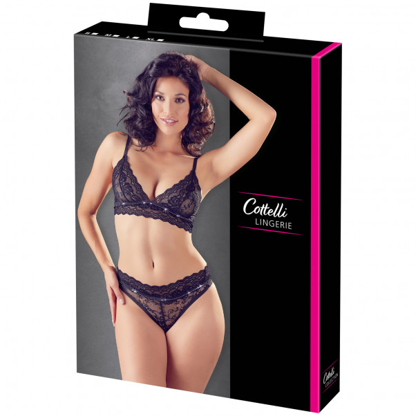 Cottelli Sort Blonde BH Sæt Emballagebillede 90