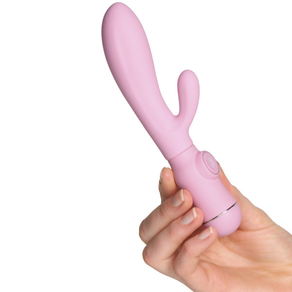 Baseks Curve Mini Rabbit Vibrator Produktbillede med hånd 50
