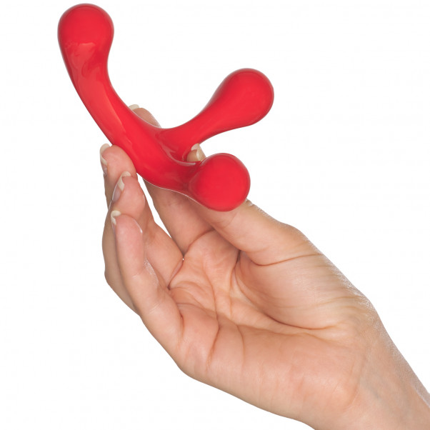 Baseks Rød Body Massager Produktbillede med hånd 50