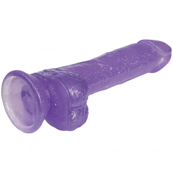 Baseks Glitter Lilla Dildo Med Kugler 21,5 cm Produktbillede 4