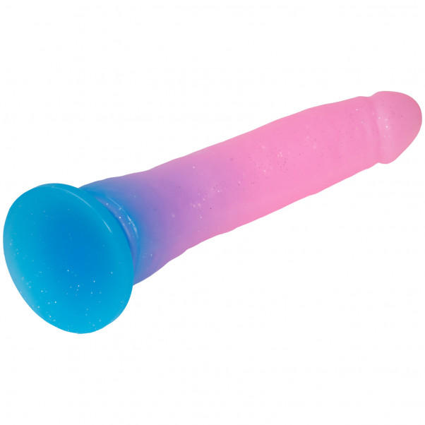 Baseks Gradient Glitter Large Blå Dildo 22,5 cm Produktbillede 3