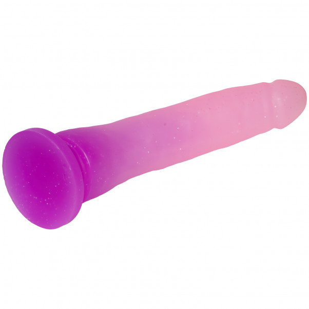 Baseks Tofarvet Glitter Medium Dildo 20 cm Produktbillede 3