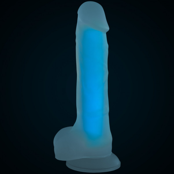 Baseks Glow in the Dark Blå Dildo 21,5 cm Produktbillede 5