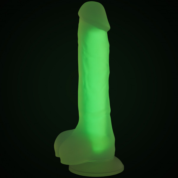 Baseks Glow in the Dark Gul Dildo 21,5 cm Produktbillede 5