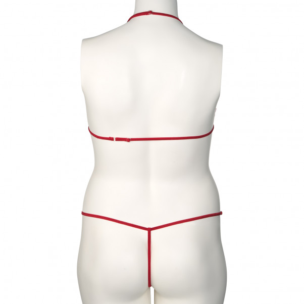 Nortie Friia Rød BH og Bundløs G-Streng Sæt Plus Size Produktbillede 8