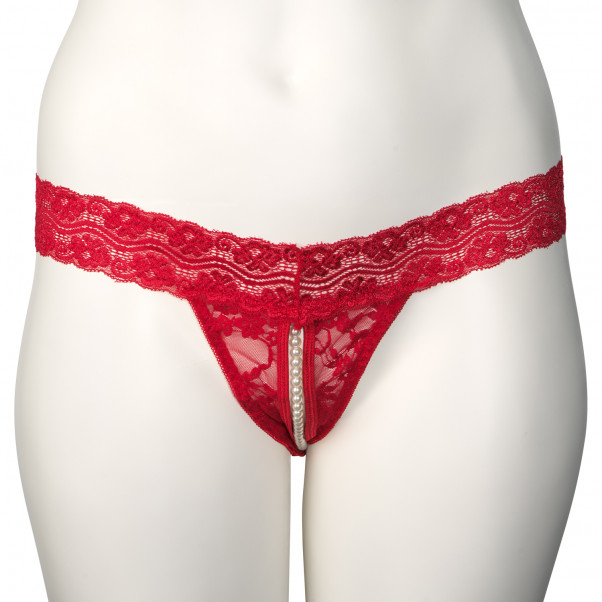 Nortie Malin Rød Bundløs Orgasme Perle G-streng Plus Size Produktbillede 6