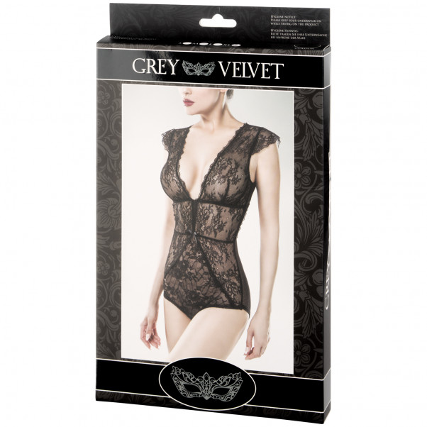Grey Velvet Blonde Bodystocking med Ærmer Emballagebillede 90