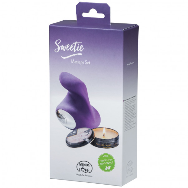 Minds of Love Sweetie Vibrator og Massagelys Sæt Emballagebillede 90