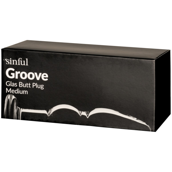 Sinful Groove Medium Glas Butt Plug Emballagebillede 90