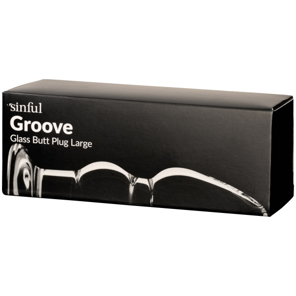 Sinful Groove Large Glas Butt Plug Emballagebillede 90