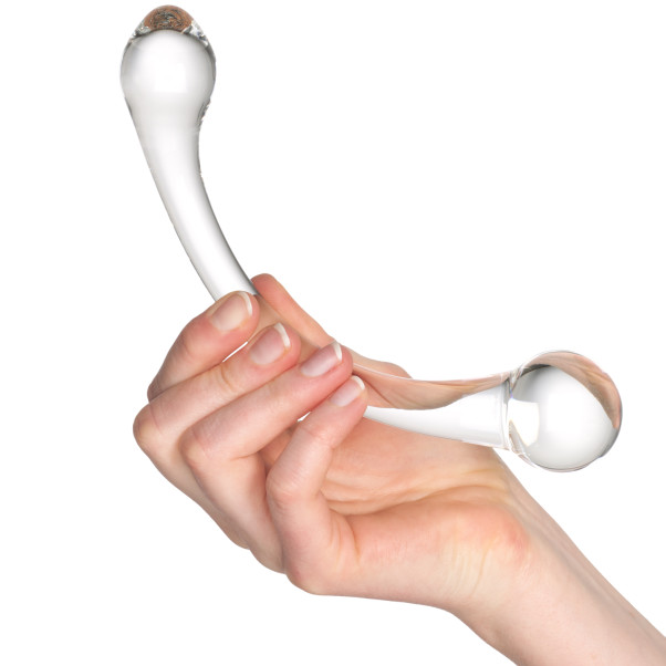 Sinful Glas G&P Dildo 20 cm Produktbillede med hånd 50