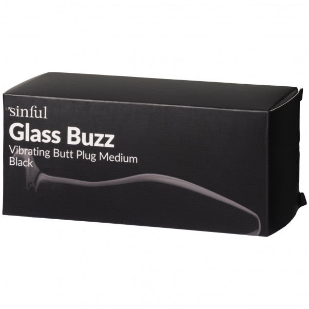 Sinful Glas Buzz Vibrerende Medium Butt Plug Emballagebillede 90