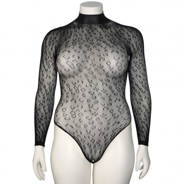 Nortie Oda Sort Leopard Bundløs Bodystocking Plus Size Produktbillede 6